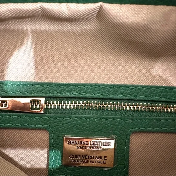 Vida Castellani Green Leather Shoulder Bag - Picture 5 of 10